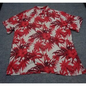 Tommy Bahama Oklahoma University Sooner Shirt XLT White Red Floral Silk Football